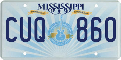 MS license plate CUQ860
