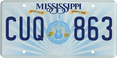 MS license plate CUQ863