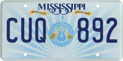 MS license plate CUQ892
