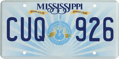 MS license plate CUQ926