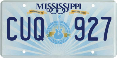 MS license plate CUQ927