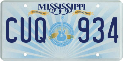MS license plate CUQ934