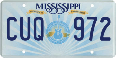MS license plate CUQ972
