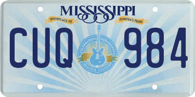 MS license plate CUQ984