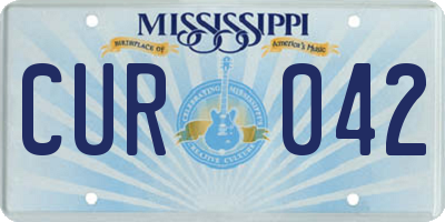 MS license plate CUR042