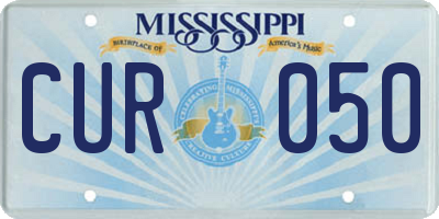 MS license plate CUR050