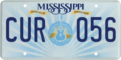 MS license plate CUR056