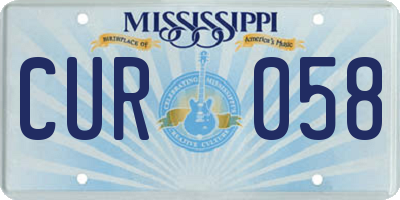 MS license plate CUR058