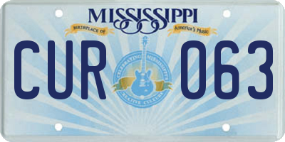 MS license plate CUR063