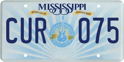 MS license plate CUR075