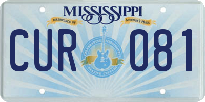 MS license plate CUR081