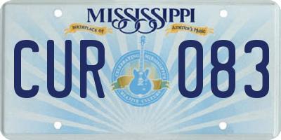 MS license plate CUR083