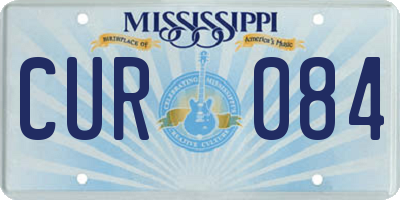 MS license plate CUR084