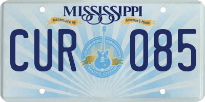 MS license plate CUR085