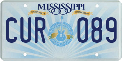 MS license plate CUR089