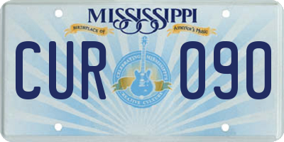 MS license plate CUR090