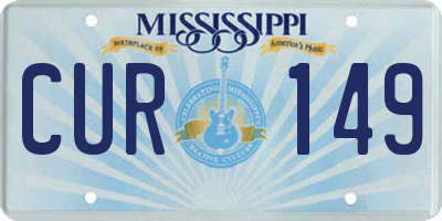 MS license plate CUR149