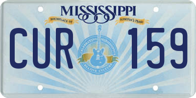 MS license plate CUR159
