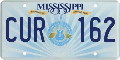 MS license plate CUR162