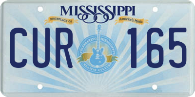 MS license plate CUR165