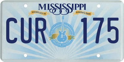 MS license plate CUR175