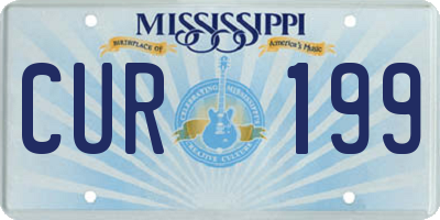 MS license plate CUR199