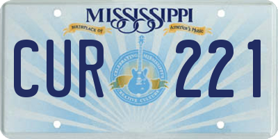 MS license plate CUR221