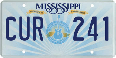 MS license plate CUR241