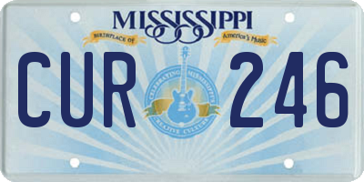MS license plate CUR246