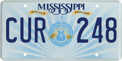 MS license plate CUR248
