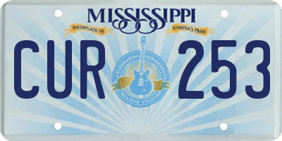 MS license plate CUR253