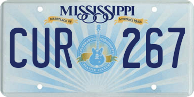 MS license plate CUR267