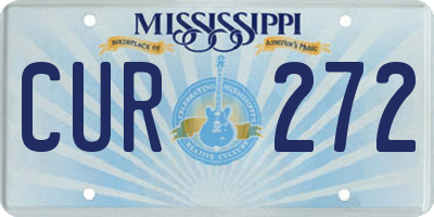 MS license plate CUR272