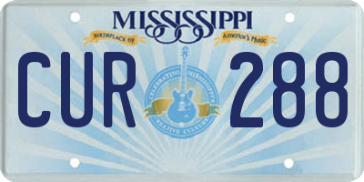 MS license plate CUR288