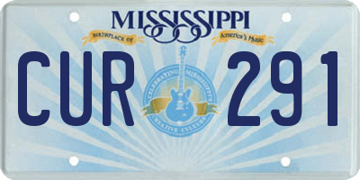 MS license plate CUR291