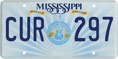 MS license plate CUR297