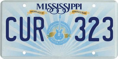 MS license plate CUR323