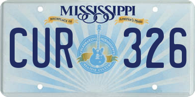 MS license plate CUR326