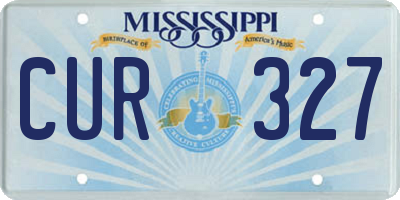 MS license plate CUR327
