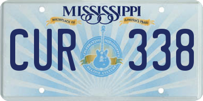 MS license plate CUR338
