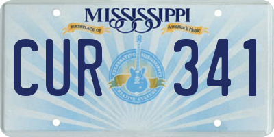 MS license plate CUR341