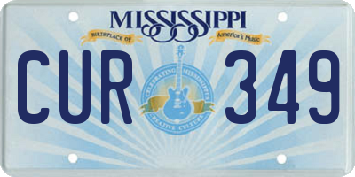 MS license plate CUR349