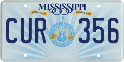 MS license plate CUR356