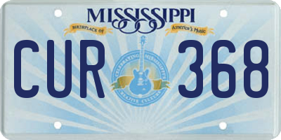 MS license plate CUR368
