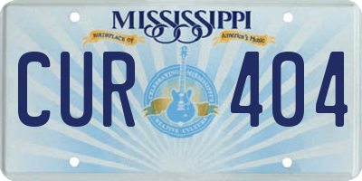 MS license plate CUR404