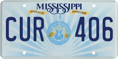 MS license plate CUR406
