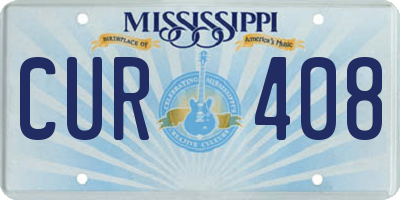 MS license plate CUR408