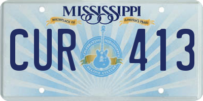 MS license plate CUR413