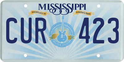 MS license plate CUR423