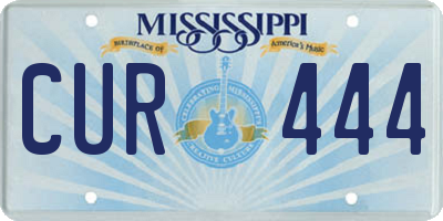 MS license plate CUR444